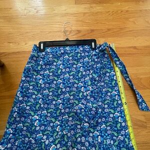 Floral Blue Wrap Skirt